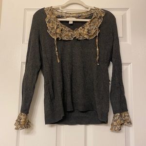 Ann Taylor sweater ruffle blouse